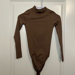 Princess Polly Chocolate Long Sleeve Backless Bodysuit